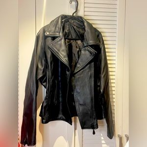 old-school heavy leather jacket